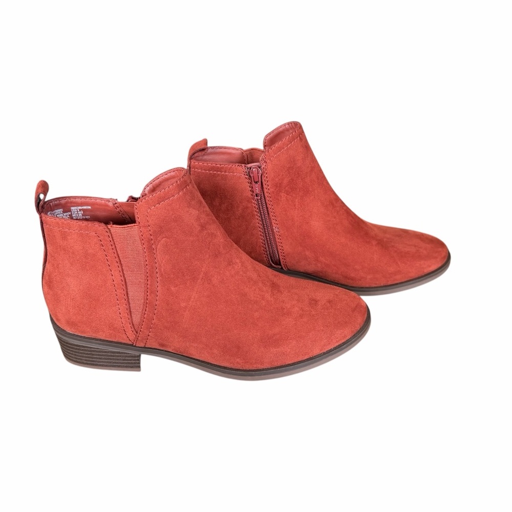 Time and Tru•Rust Faux Suede Ankle Booties